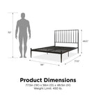 Giulia Modern Metal Double Bed in Black by Dorel - Price Crash Furniture