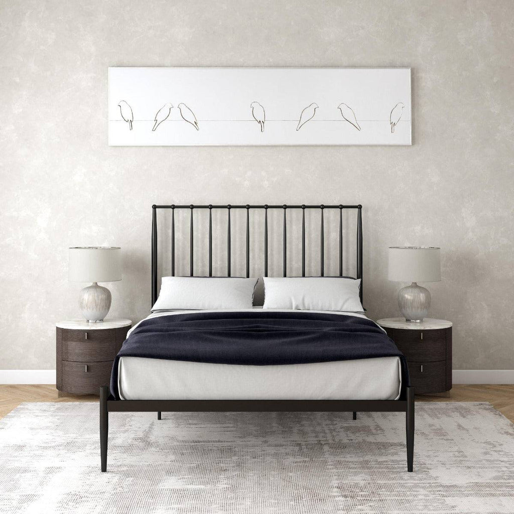 Giulia Modern Metal Double Bed in Black by Dorel - Price Crash Furniture