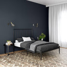 Giulia Modern Metal Double Bed in Black by Dorel - Price Crash Furniture