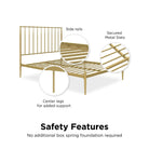 Giulia Modern Metal Double Bed in Gold by Dorel - Price Crash Furniture