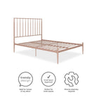 Giulia Modern Metal Double Bed in Pink by Dorel - Price Crash Furniture