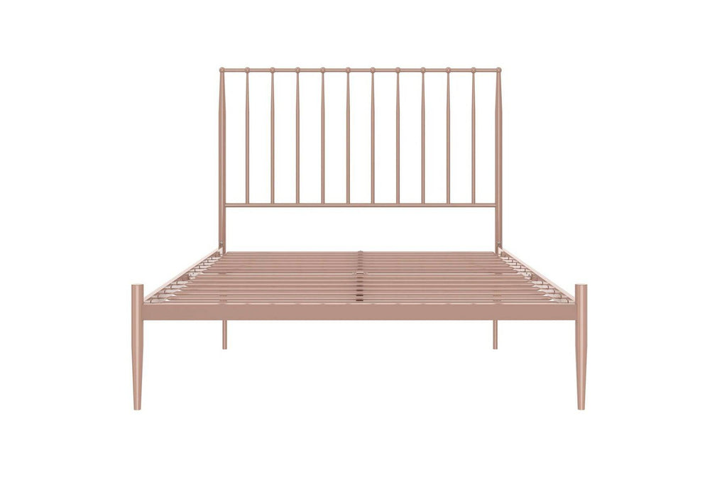 Giulia Modern Metal Double Bed in Pink by Dorel - Price Crash Furniture