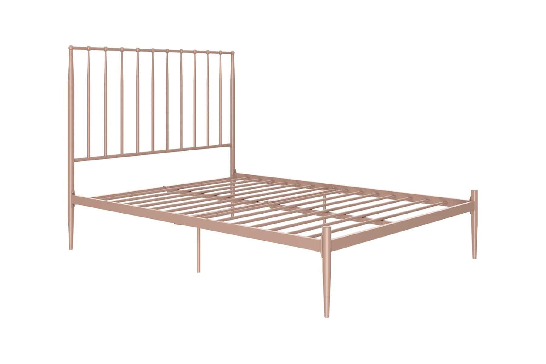 Giulia Modern Metal Double Bed in Pink by Dorel - Price Crash Furniture