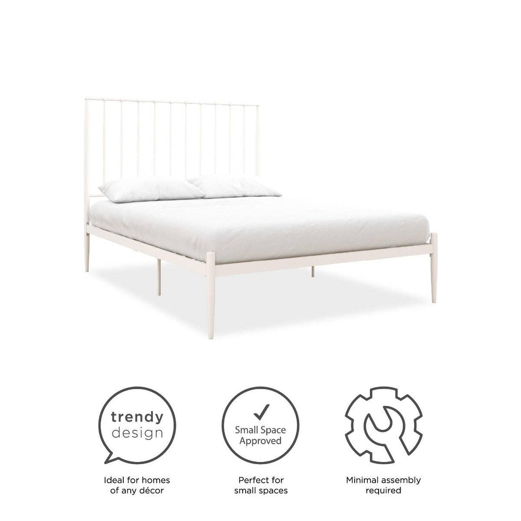 Giulia Modern Metal Double Bed in White by Dorel at Price Crash Furniture - Price Crash Furniture