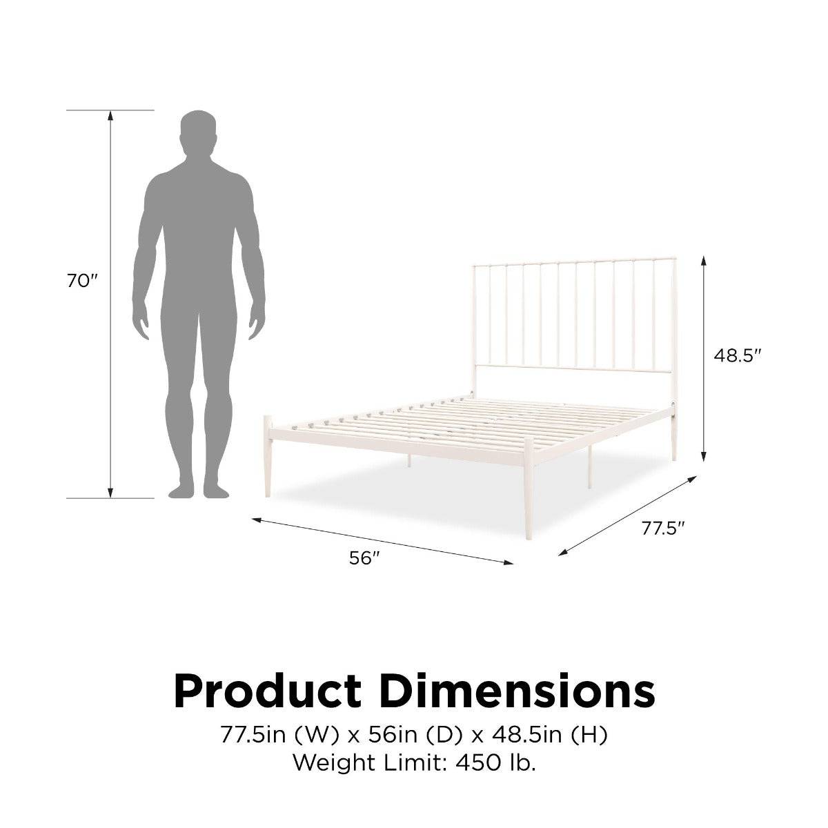 Giulia Modern Metal Double Bed in White by Dorel at Price Crash Furniture - Price Crash Furniture