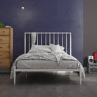 Giulia Modern Metal Double Bed in White by Dorel at Price Crash Furniture - Price Crash Furniture