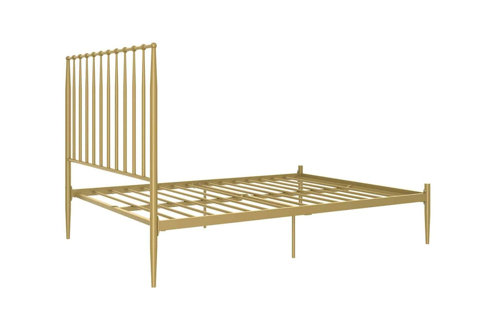 Giulia Modern Metal King Size Bed in Gold by Dorel - Price Crash Furniture