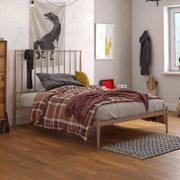 Giulia Modern Metal King Size Bed in Pink by Dorel - Price Crash Furniture