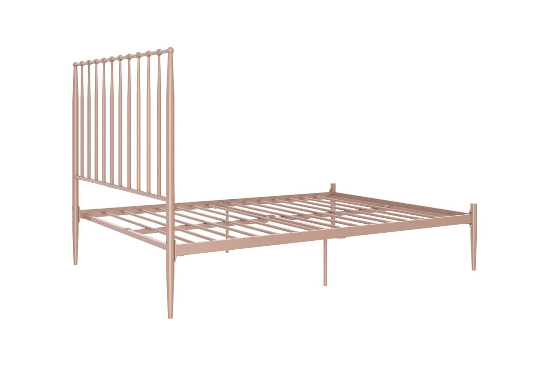 Giulia Modern Metal King Size Bed in Pink by Dorel - Price Crash Furniture