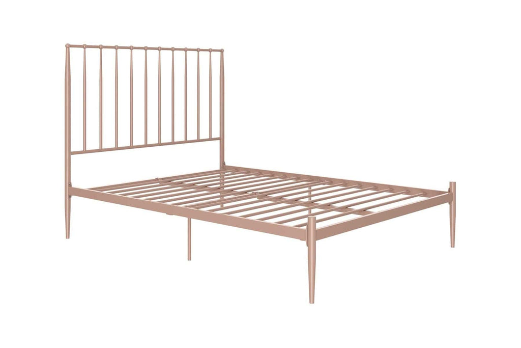Giulia Modern Metal King Size Bed in Pink by Dorel - Price Crash Furniture