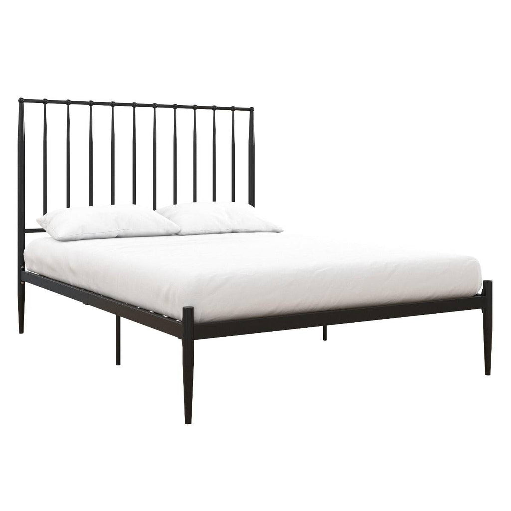 Giulia Modern Metal King size Bed in White by Dorel - Price Crash Furniture