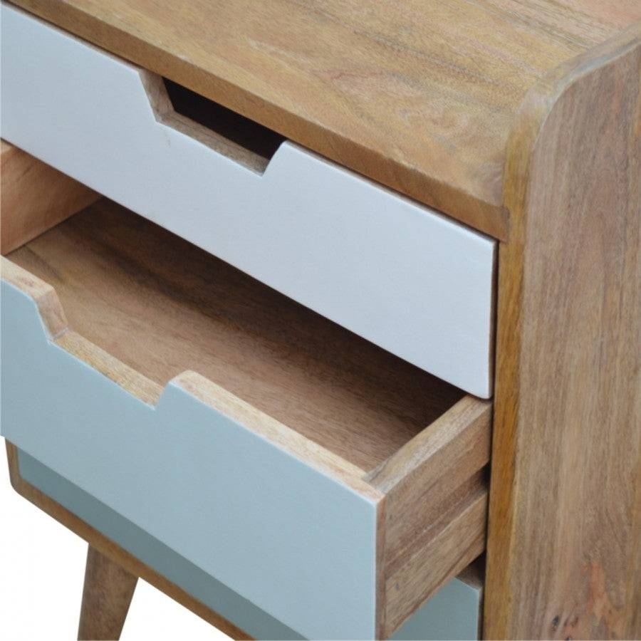 Green Gradient 3 Drawer Hand-Painted Bedside - Price Crash Furniture