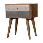 Grey Patterned Bedside Table Unit - Price Crash Furniture