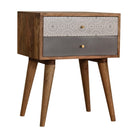 Grey Patterned Bedside Table Unit - Price Crash Furniture