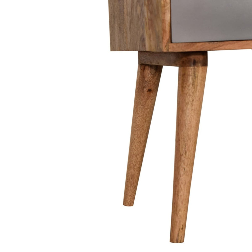 Grey Patterned Bedside Table Unit - Price Crash Furniture