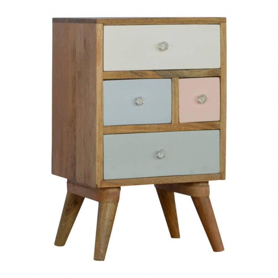Hand Painted Multi Drawer Bedside Table - Price Crash Furniture