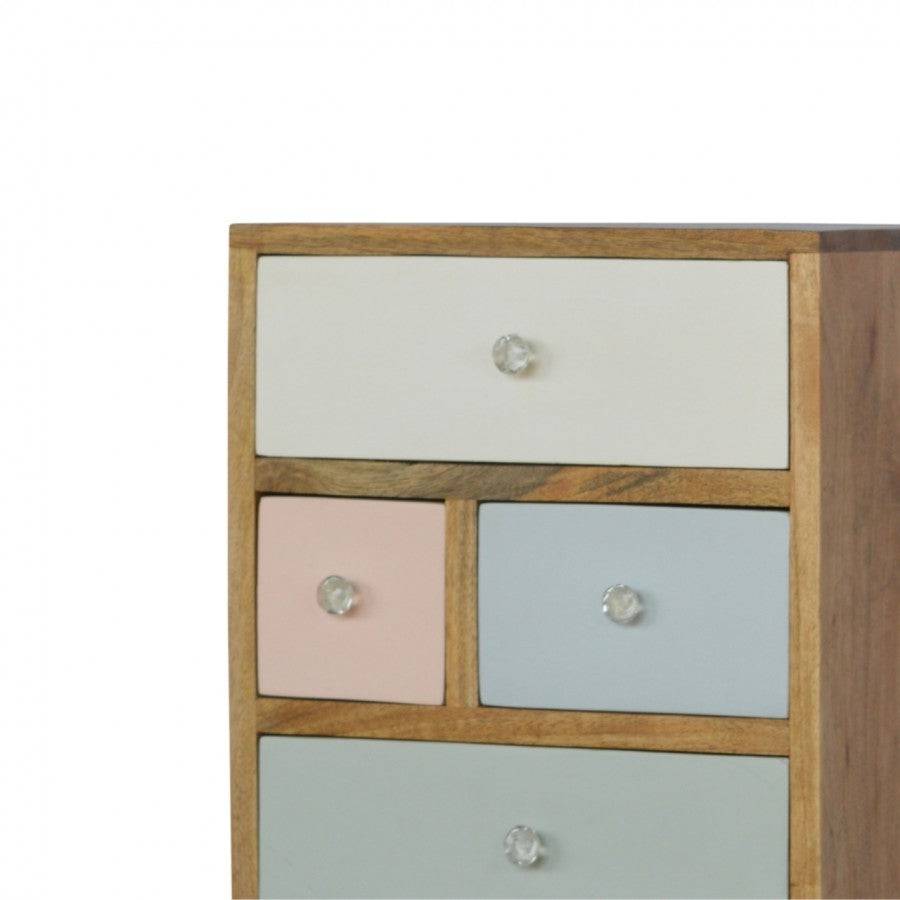 Hand Painted Multi Drawer Bedside Table - Price Crash Furniture