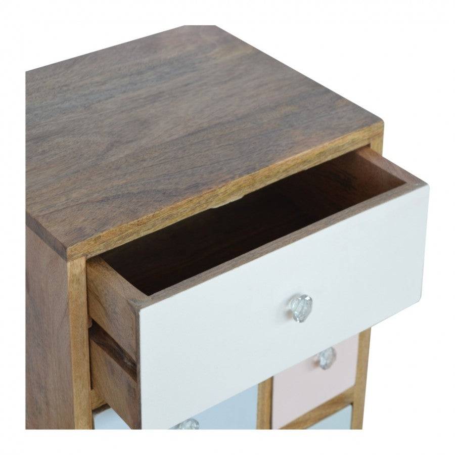 Hand Painted Multi Drawer Bedside Table - Price Crash Furniture