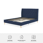 Her Majesty Linen Double Bed - in Blue by Dorel - Price Crash Furniture