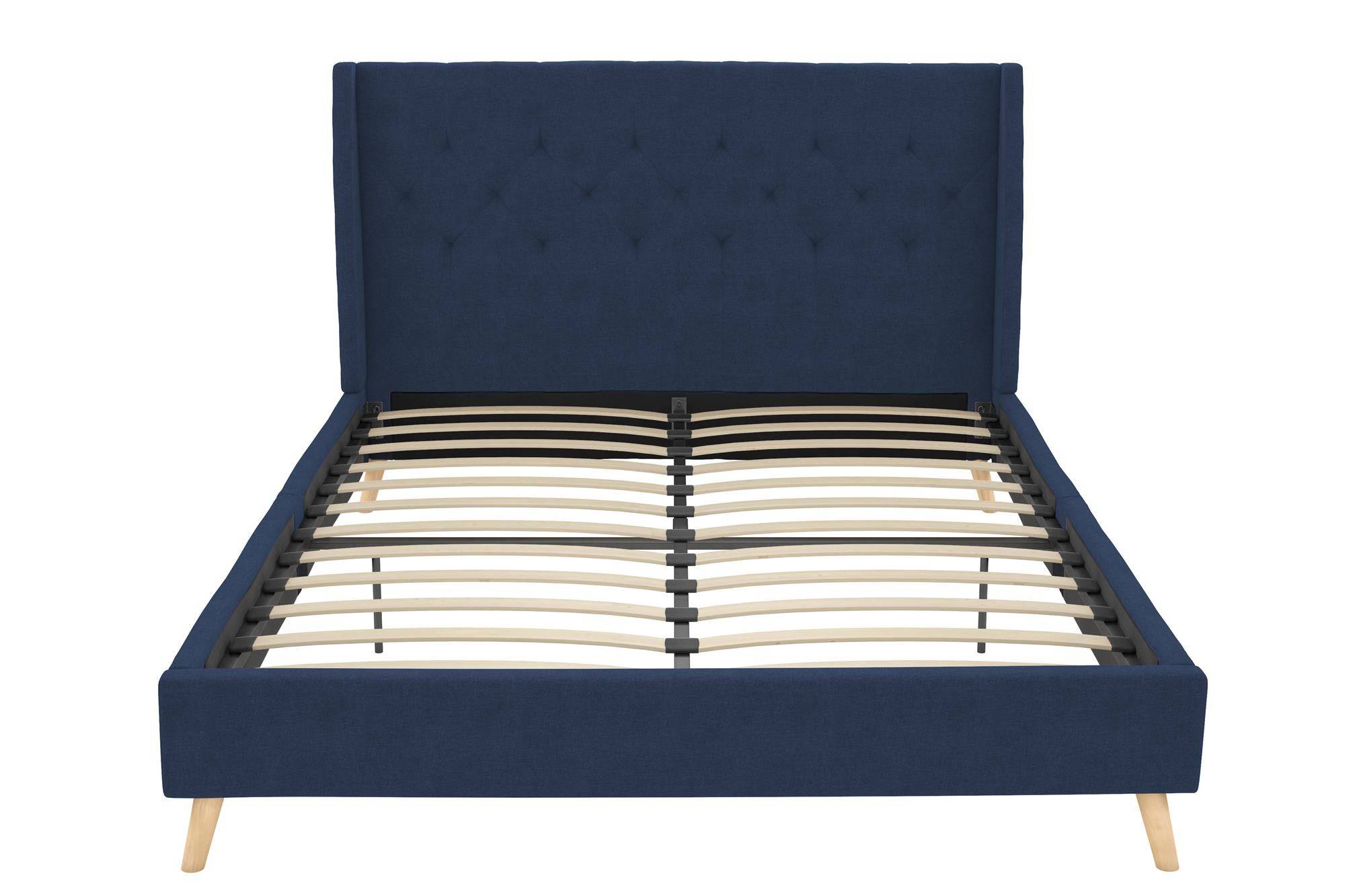 Her Majesty Linen Double Bed - in Blue by Dorel - Price Crash Furniture