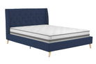 Her Majesty Linen Double Bed - in Blue by Dorel - Price Crash Furniture