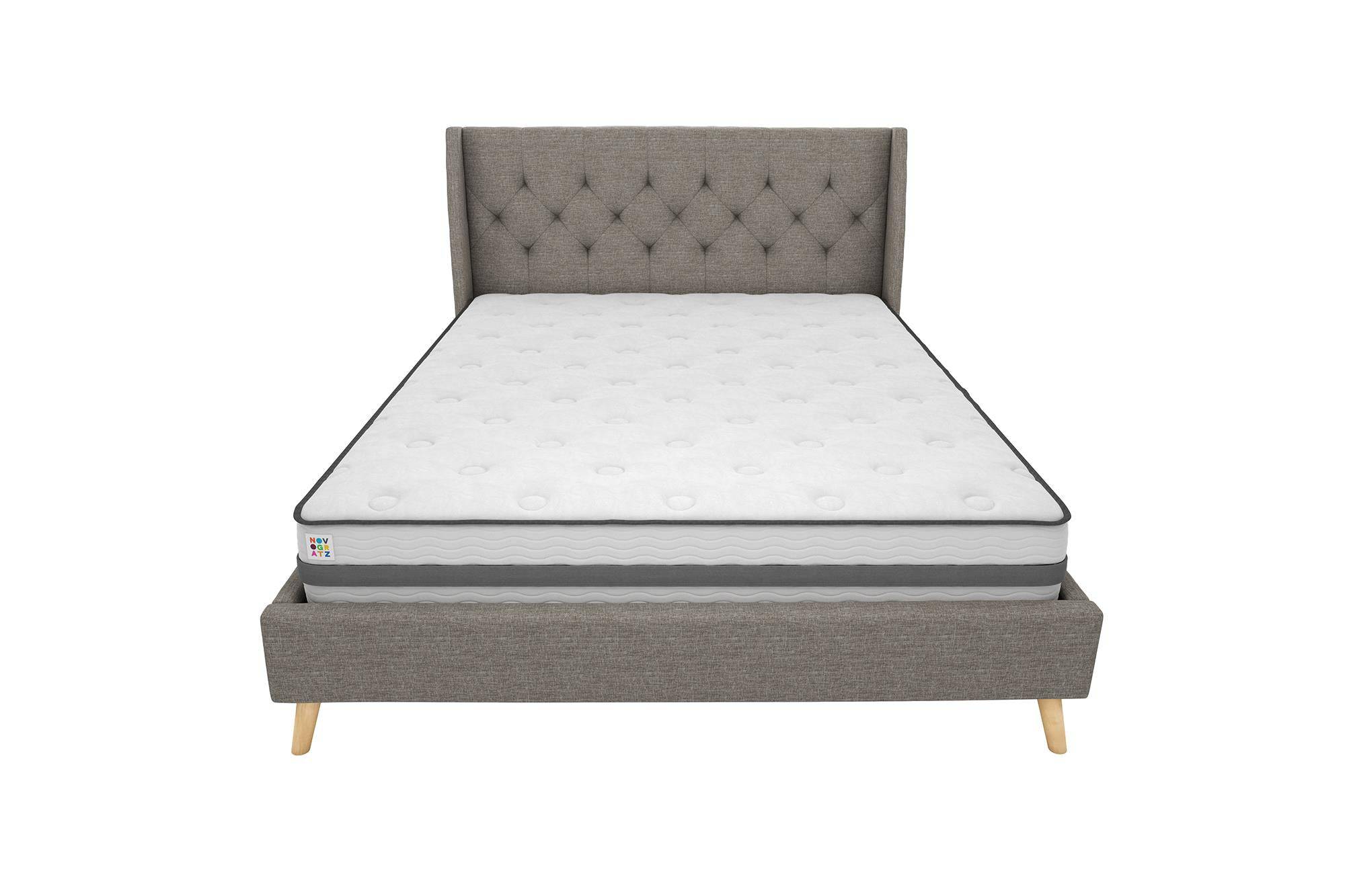 Her Majesty Linen Double Bed - in Grey by Dorel - Price Crash Furniture