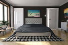 Her Majesty Linen Double Bed - in Grey by Dorel - Price Crash Furniture