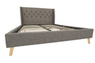 Her Majesty Linen Double Bed - in Grey by Dorel - Price Crash Furniture