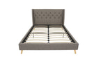 Her Majesty Linen Double Bed - in Grey by Dorel - Price Crash Furniture