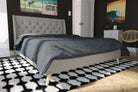 Her Majesty Linen Double Bed - in Grey by Dorel - Price Crash Furniture