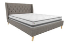 Her Majesty Linen Double Bed - in Grey by Dorel - Price Crash Furniture