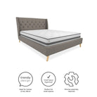 Her Majesty Linen Double Bed - in Grey by Dorel - Price Crash Furniture