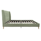 Her Majesty Linen Double Bed - in Light Green by Dorel - Price Crash Furniture