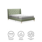 Her Majesty Linen Double Bed - in Light Green by Dorel - Price Crash Furniture