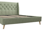 Her Majesty Linen Double Bed - in Light Green by Dorel - Price Crash Furniture