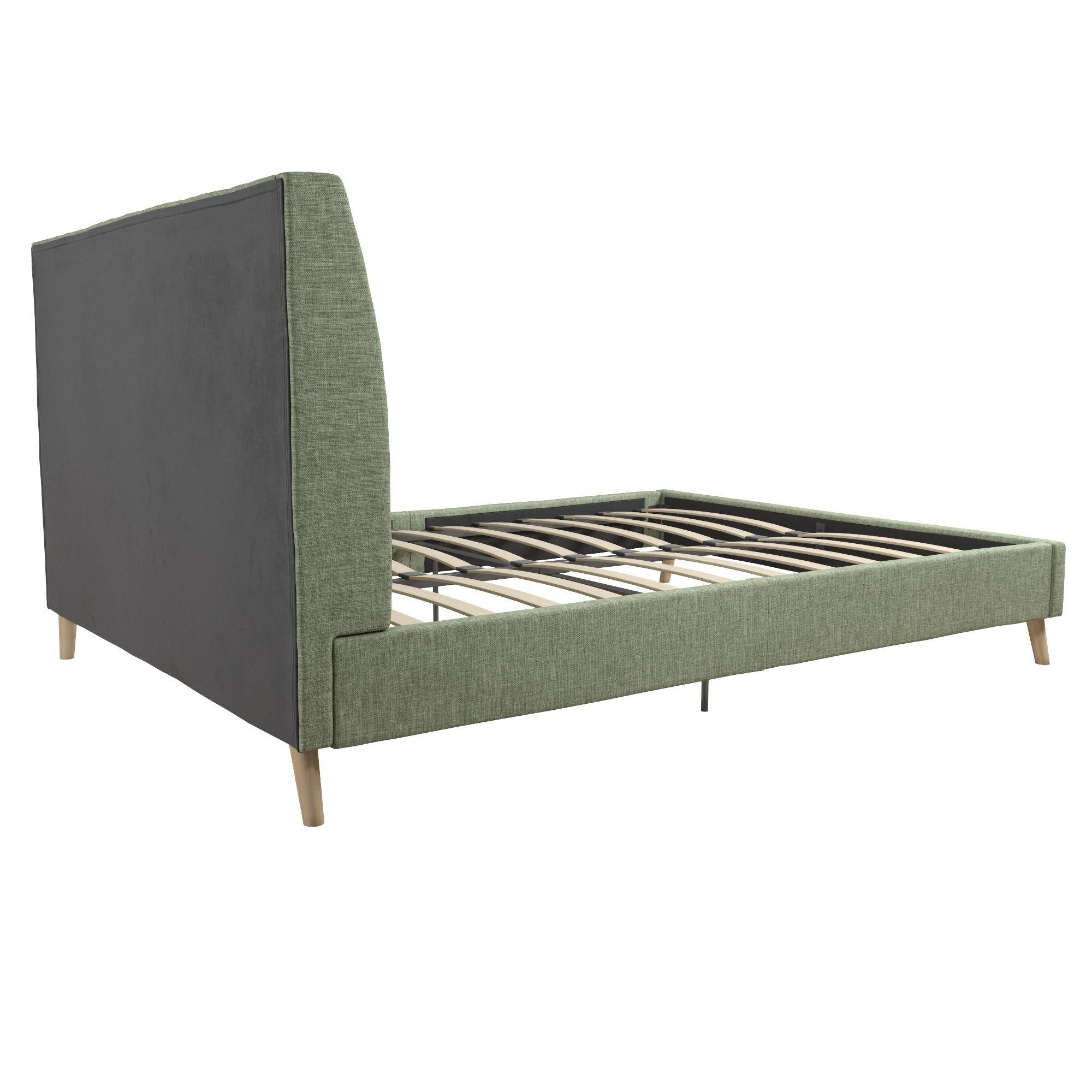 Her Majesty Linen Double Bed - in Light Green by Dorel - Price Crash Furniture