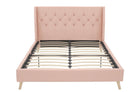 Her Majesty Linen Double Bed - in Pink by Dorel - Price Crash Furniture