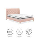 Her Majesty Linen Double Bed - in Pink by Dorel - Price Crash Furniture