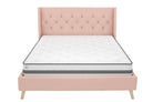 Her Majesty Linen Double Bed - in Pink by Dorel - Price Crash Furniture