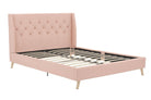 Her Majesty Linen Double Bed - in Pink by Dorel - Price Crash Furniture