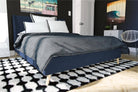 Her Majesty Linen King Size Bed - in Blue by Dorel - Price Crash Furniture