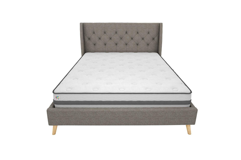 Her Majesty Linen King Size Bed - in Grey by Dorel - Price Crash Furniture
