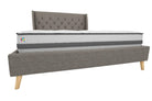 Her Majesty Linen King Size Bed - in Grey by Dorel - Price Crash Furniture