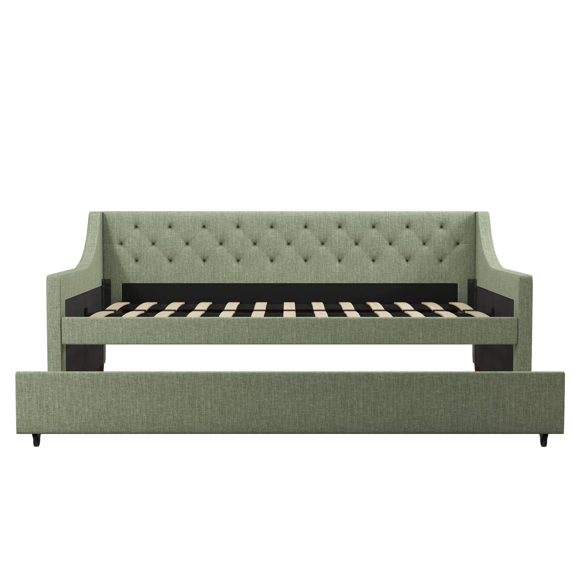 Her Majesty Single Daybed/Trundle Linen in Green by Dorel - Price Crash Furniture