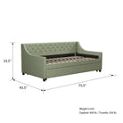 Her Majesty Single Daybed/Trundle Linen in Green by Dorel - Price Crash Furniture