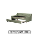 Her Majesty Single Daybed/Trundle Linen in Green by Dorel - Price Crash Furniture