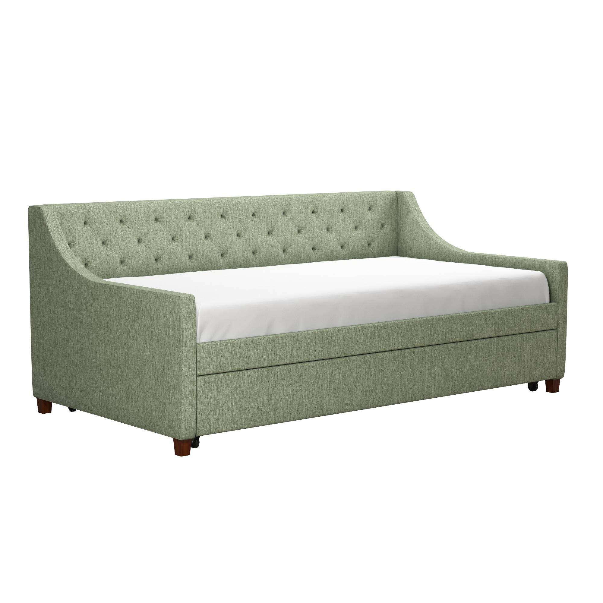 Her Majesty Single Daybed/Trundle Linen in Green by Dorel - Price Crash Furniture