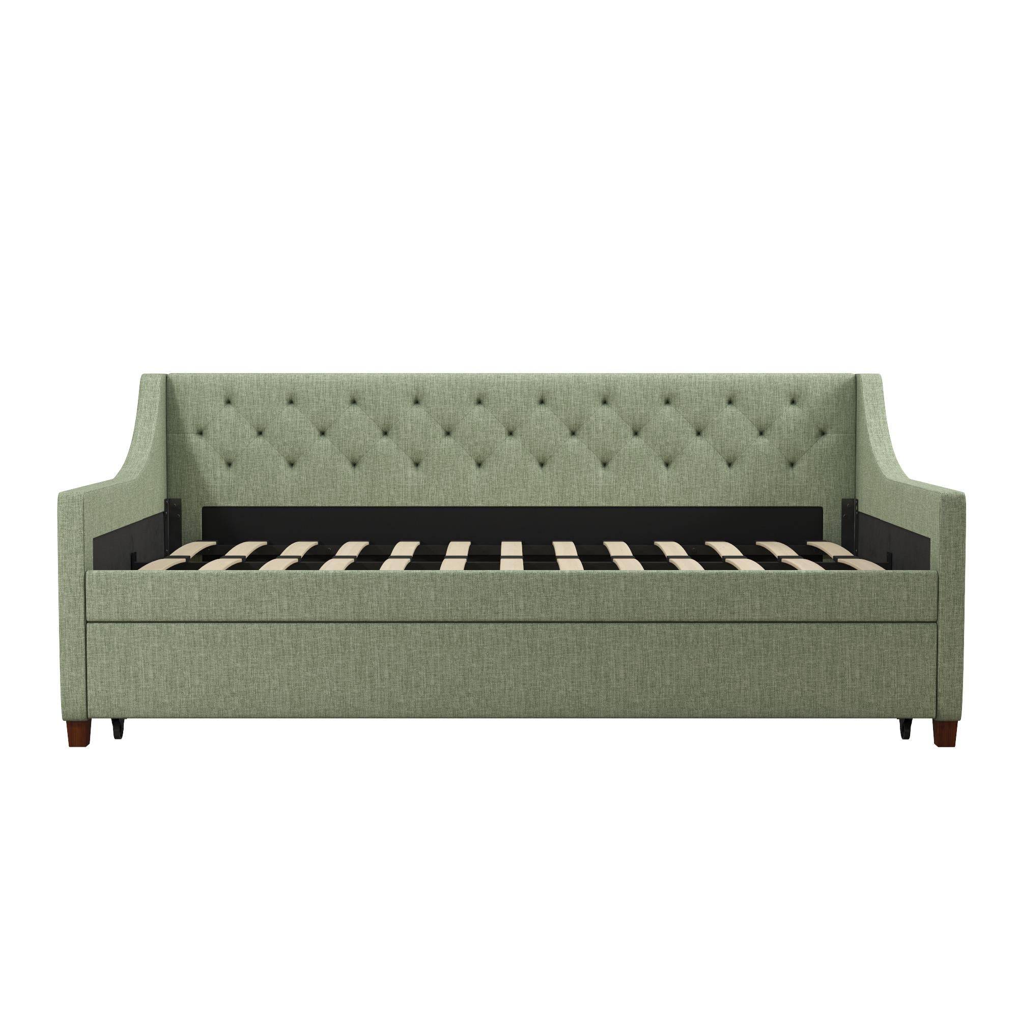 Her Majesty Single Daybed/Trundle Linen in Green by Dorel - Price Crash Furniture