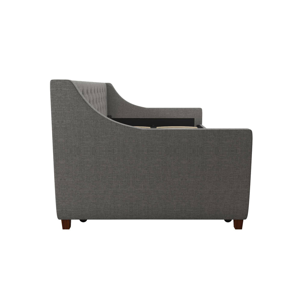 Her Majesty Single Daybed/Trundle Linen in Grey by Dorel - Price Crash Furniture