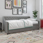 Her Majesty Single Daybed/Trundle Linen in Grey by Dorel - Price Crash Furniture